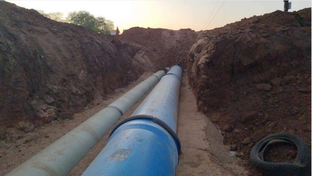      A municipal water pipeline.