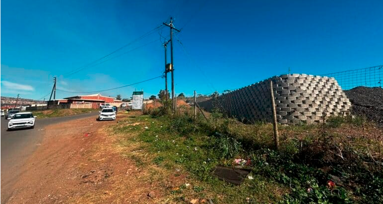  The construction site of the long-delayed Imbali community library. 