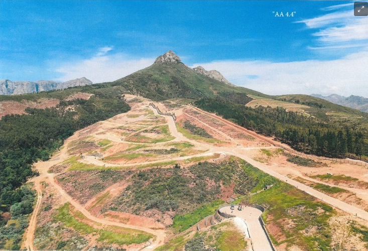 Bulk services work on Botmaskop Estate at Helshoogte outside Stellenbosch before an April 2025 interdict prohibited any further construction. 