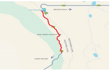 Vanrhyns Pass roadworks notice
