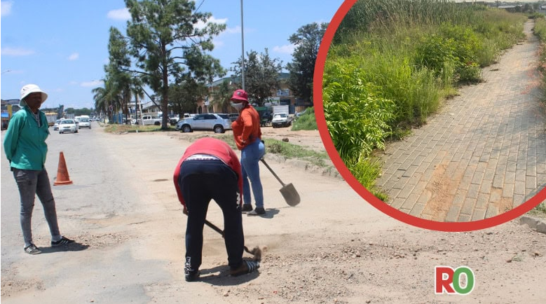  Potholes and overgrown grass encroach on Polokwane roads. 