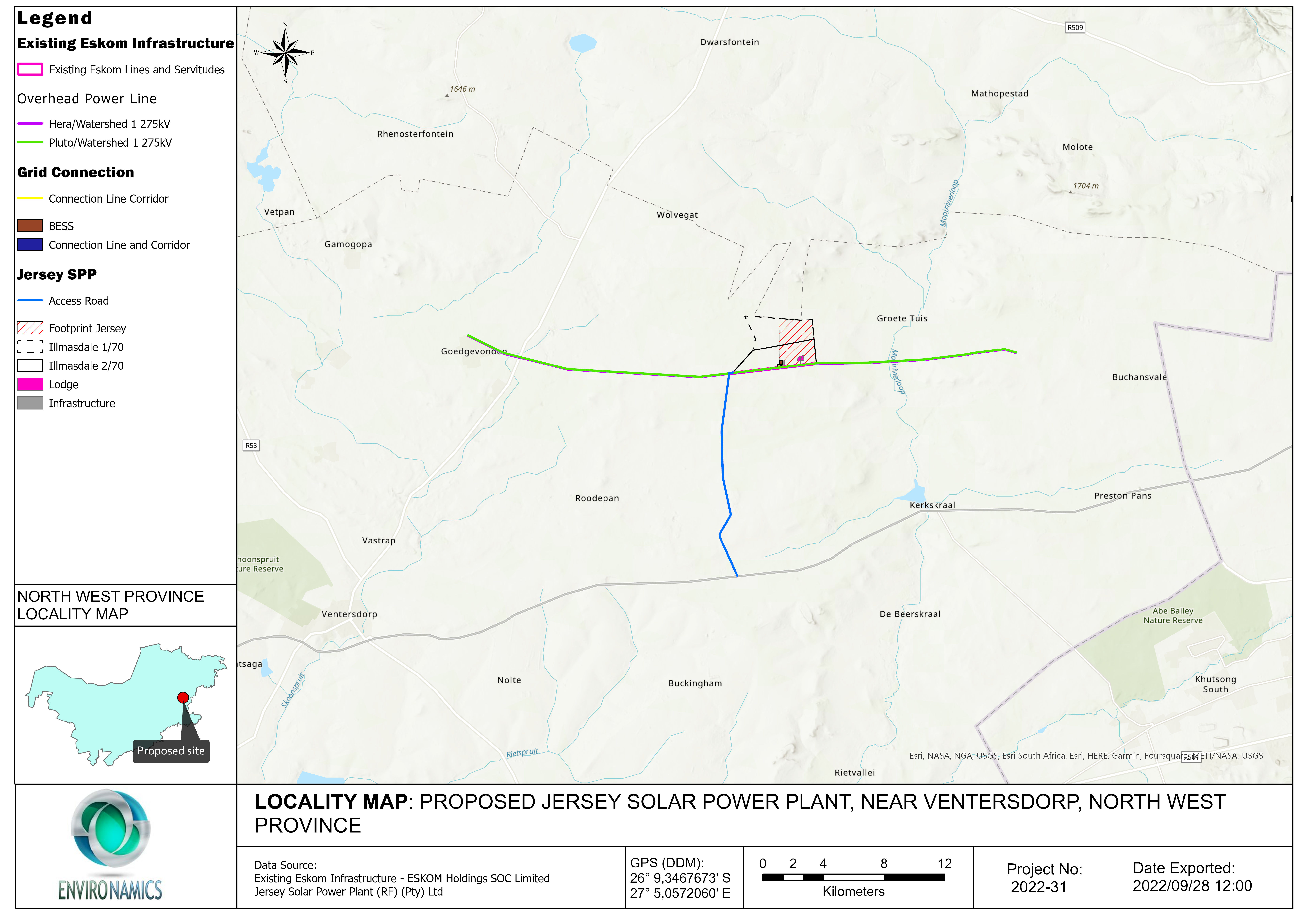 Jersey Solar Power Plant Locality Map