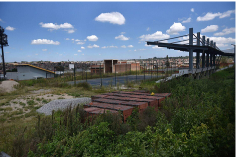 Incomplete construction of the state-of-the-art Kaalfontein Multipurpose Centre in Tembisa in Ekhuruleni, 9 March 2026 due to budget constraints.
