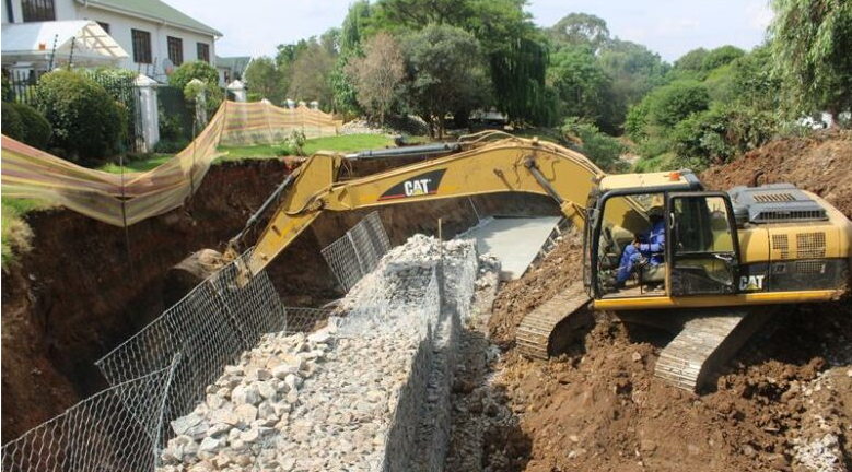 Construction underway at Fairland Gabions project on October 30, 2025.