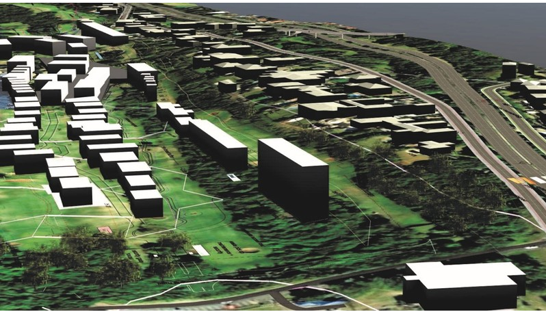 3D View of the proposed development from the North (Virginia Airport).