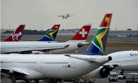 SAA and other airlines’ planes. 