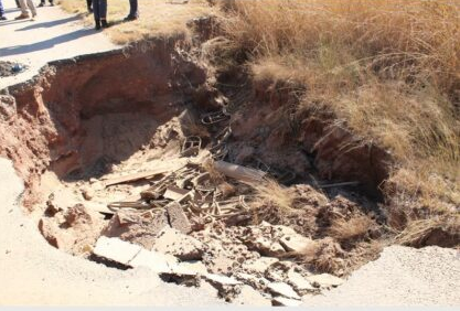 A sinkhole on the R563 road.