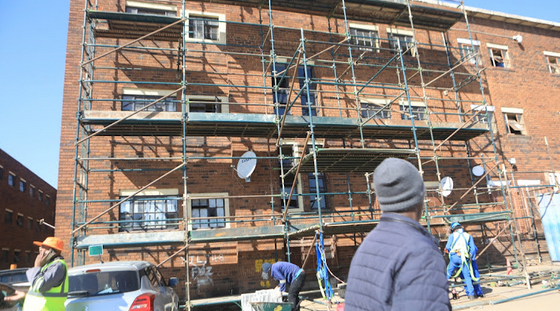 Inner City Hostels Denver Hostel in construction under the Siyeza Nakuwe service delivery campaign.