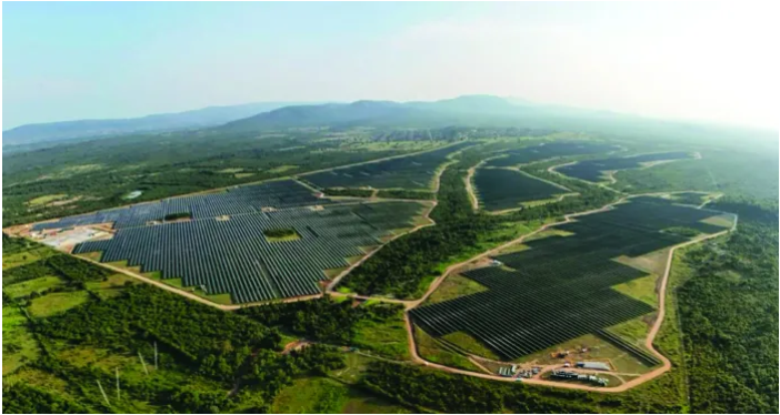 An aerial view of the Bolobedu solar PV project. 