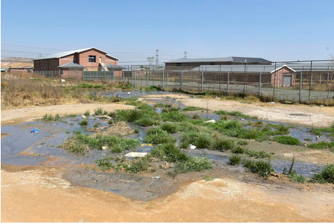 The buildings that were built to house Mayibuye Primary School, but have not been given an occupancy certificate due to dangerous conditions.