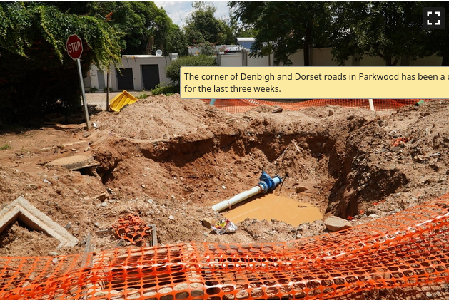 The corner of Denbigh and Dorset roads in Parkwood has been a construction site for the last three weeks