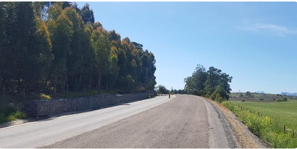 A gabion wall will support cut-slopes on Protea Road.
