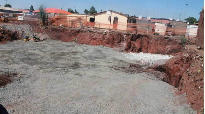 The City of Ekurhuleni had to relocate two families to rehabilitate a sinkhole that developed in Katlehong.