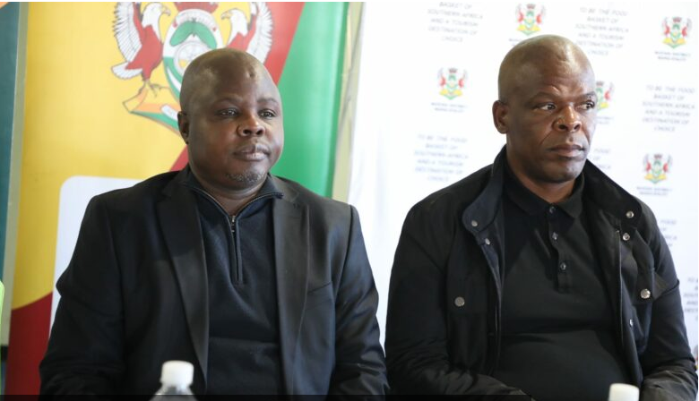 Mopani District Municipality Mayor Pule Shayi and MLM Mayor Tsheko Musolwa.