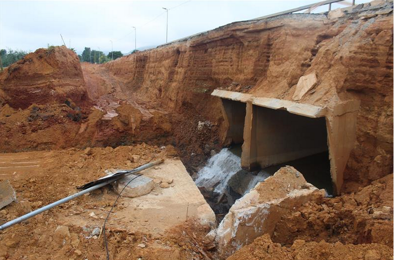 The damaged culvert needs to be demolished and rebuilt.