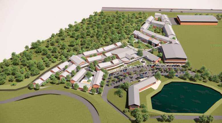  A render of the main campus, which will begin construction next year. 