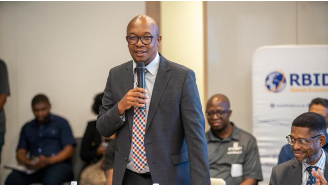 Trade Industry & Competition Minister, Parks Tau, addresses stakeholders at the Richards Bay Industrial Development Zone. 