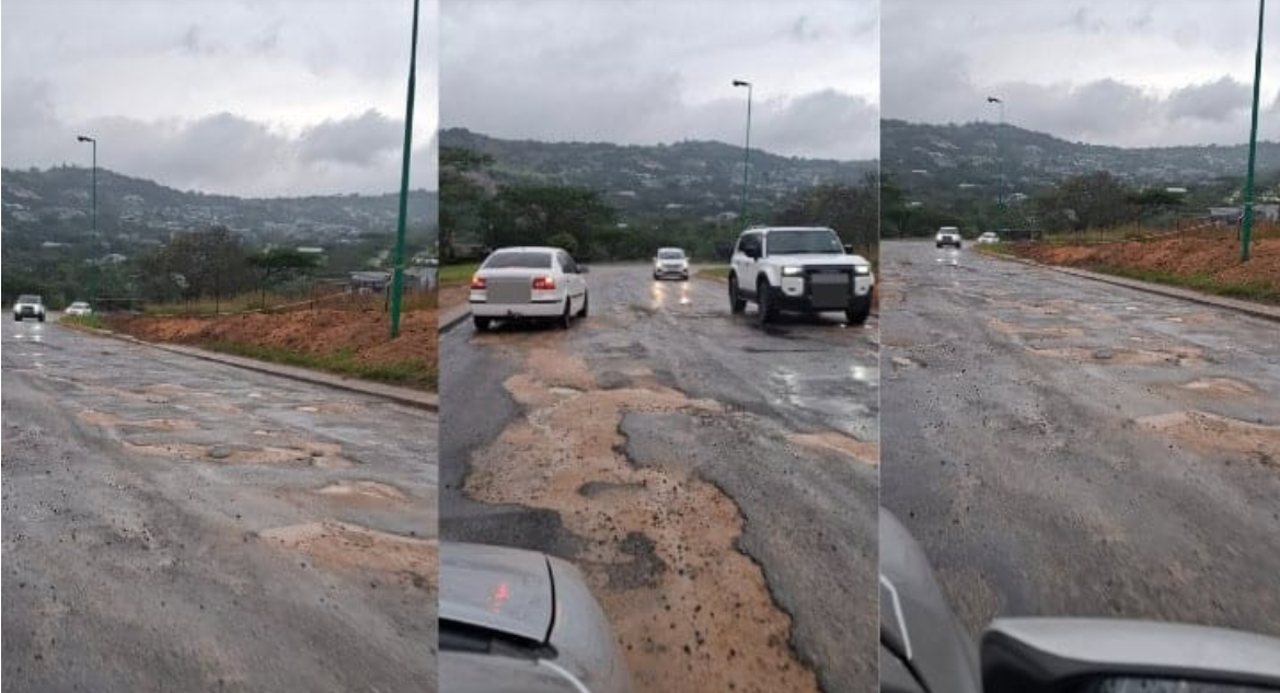 Some of the potholes that were recently patched. 