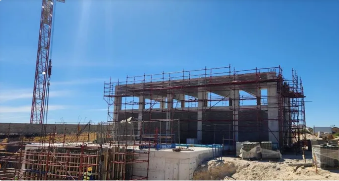 A photograph of the Gordon’s Bay sewer pump station under construction in December 2025.