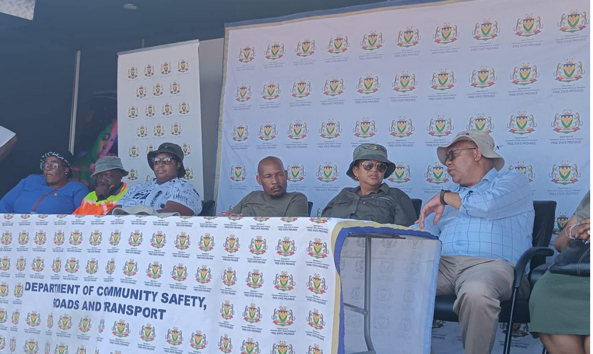 Premier MaQueen Letsoha-Mathae and stakeholders addressing the community. 