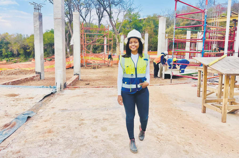 IN CHARGE. Charlotte Mosito, contractor for the Sun Vacation Club’s Lefika Villas reception area