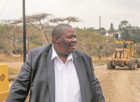 Msunduzi mayor Mzimkhulu Thebolla on his site visit to Grimthorpe Road last week Friday.