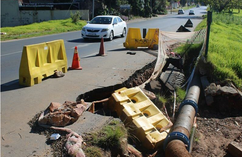 The state of the Milner Bridge at the moment.