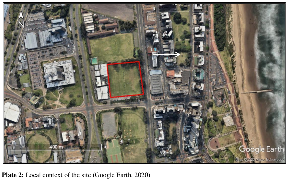 Local context of the site (Google Earth, 2020)