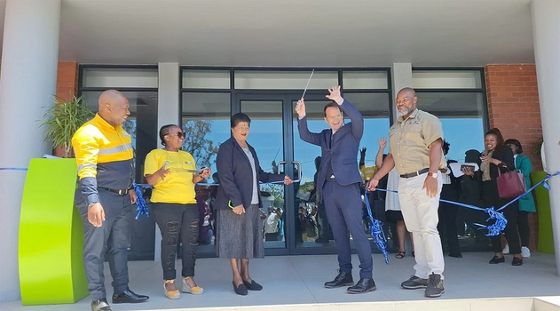 KwaZulu-Natal Public Works and Infrastructure MEC Martin Meyer (fourth from left) opening the new Ilembe district offices in KwaDukuza.