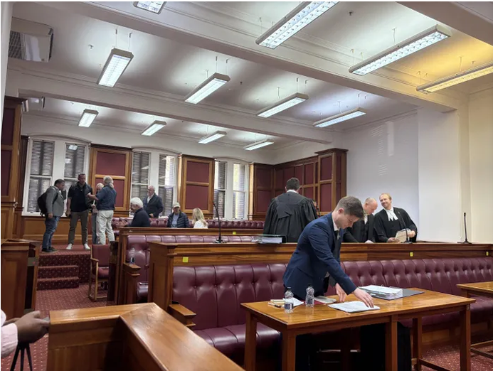 Pictured in front, is attorney Tyrone Middendorp, on behalf of Save our Sea Point Residents