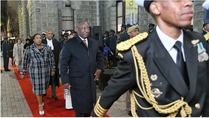 President Cyril Ramaphosa enters the City Hall moments before he delivered the Opening of Parliament Address.