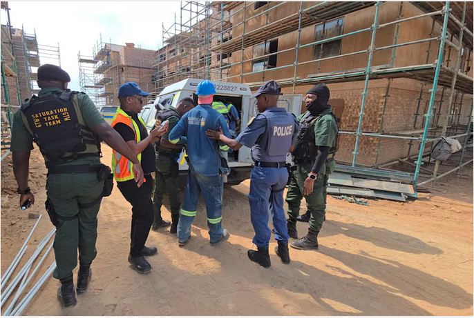 The department of labour raids two construction sites in Clayville, Ekurhuleni, on February 27 2026. 