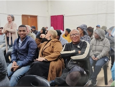 The community of Rheenendal in attendance at the launch of two major projects aimed at enhancing roads and water supply in the area.