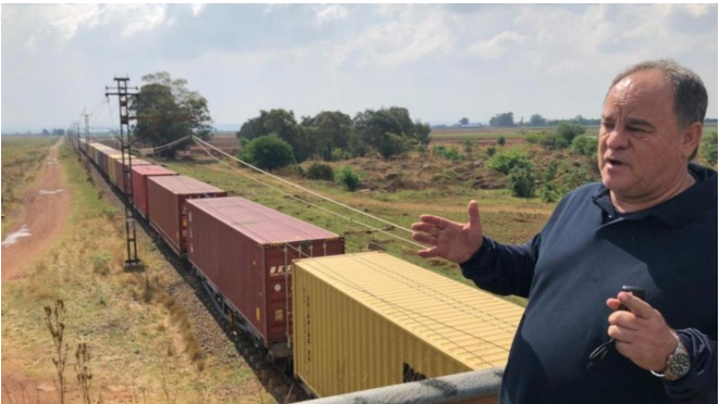  Francois Nortjé on the site of the proposed Port of Gauteng development. 