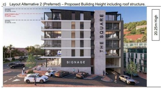 A render of the proposed development on the Ballito Village site. 