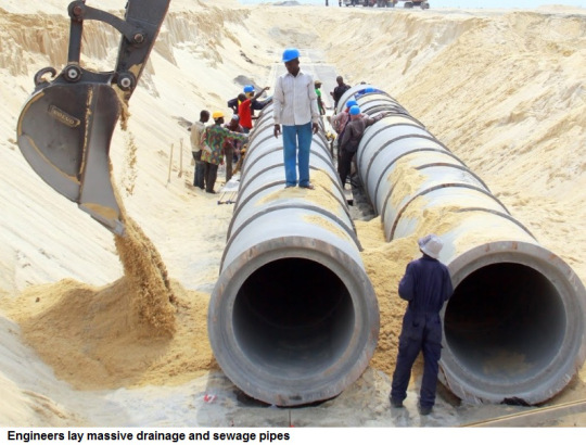 Stormwater pipes at Eko Atlantic Site PPA10796