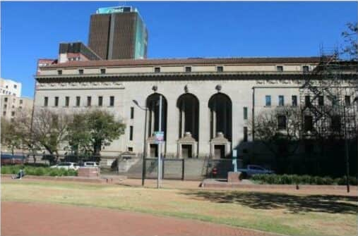 The closed Johannesburg City Library at Beyers Naudé Square.