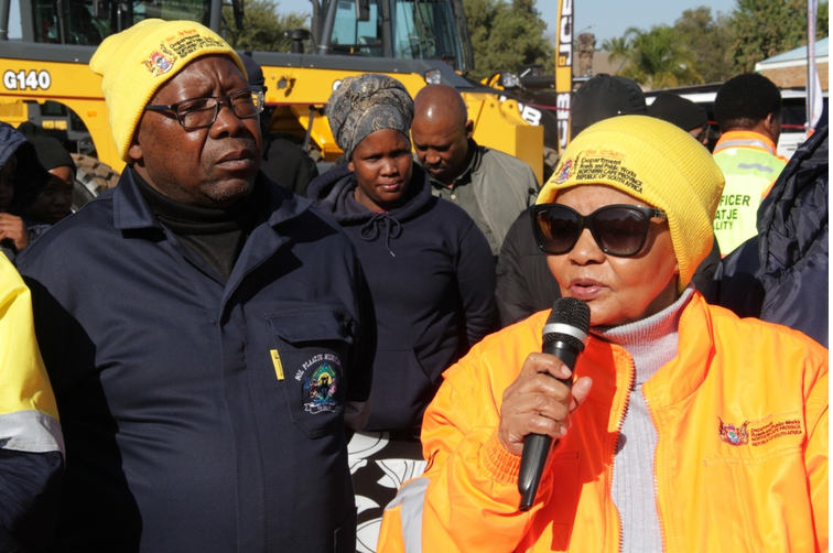 City manager Thapelo Matlala and executive mayor Martha Bartlett at the launch of Operation Vala Zonke. 