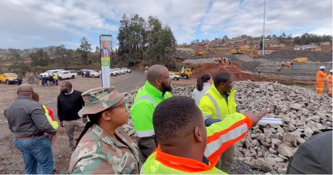 Rural road construction is underway 