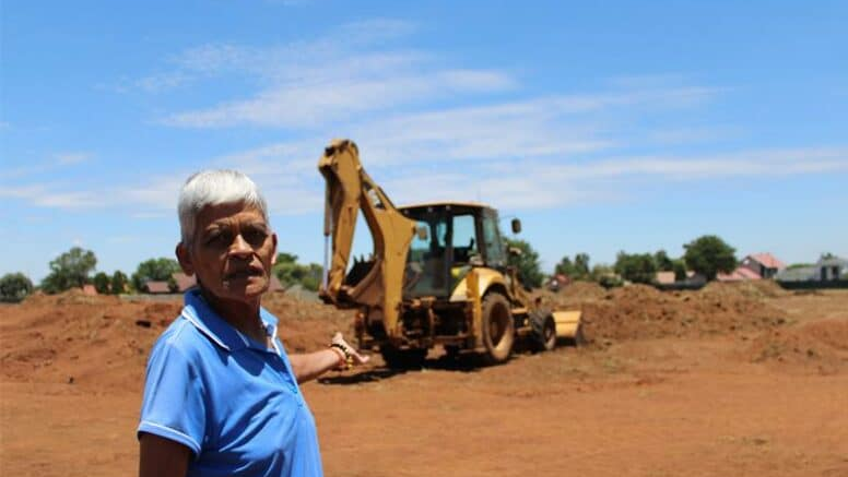  Clr Samantha Nair was on an oversight visit on the site where the school will be constructed. 