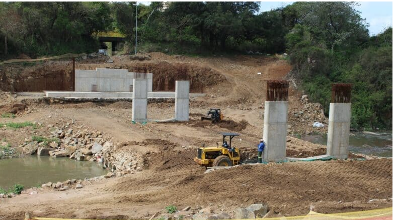 The construction will see a new 90m-long, two-lane bridge with pedestrian walkways.