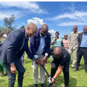 Turning the sod are property development mogul Dr Sisa Ngebulana, Chris Hani District Municipality Executive Mayor Lusanda Sizani and Dr AB Xuma Local Municipality mayor Siyabulela Zangqa. 