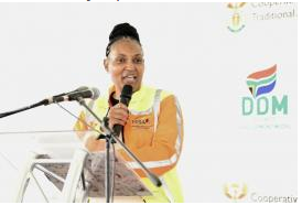The Minister of Cooperative Governance and Traditional Affairs (CoGTA), Thembi Nkadimeng