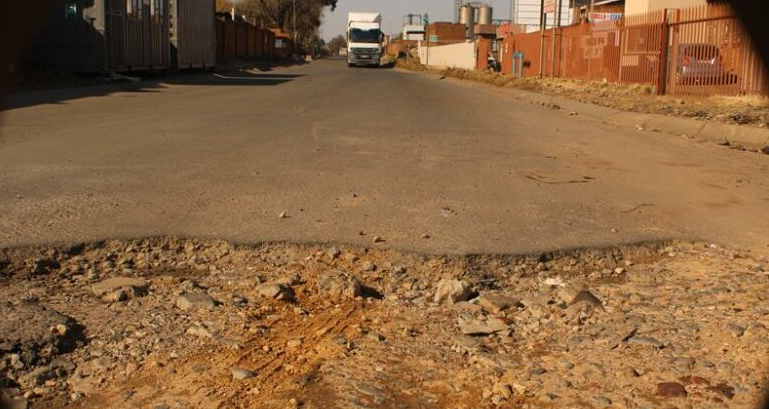  Andebolt Industrial area in Boksburg suffers from a similar issue as the road is riddled with potholes, and collapsed storm water drain system. 