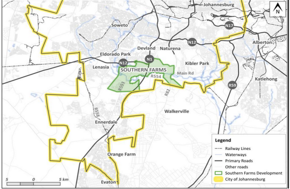 Map of the planned development. 