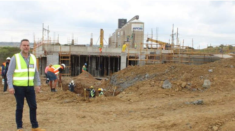 Project manager, Dewald van Staden, at the construction site of the new upcoming Standerton Mall. 