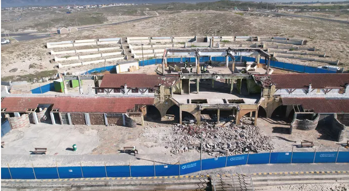 The Strandfontein Pavilion site currently undergoing demolitions to prepare for construction of upgrades.