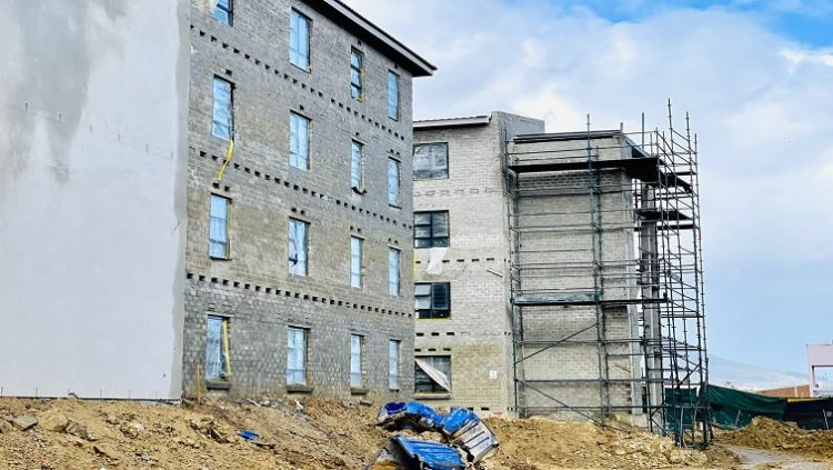 Construction is seen underway during the Matiland Mews Housing Project in Cape Town in this post from 22 September 2022. 