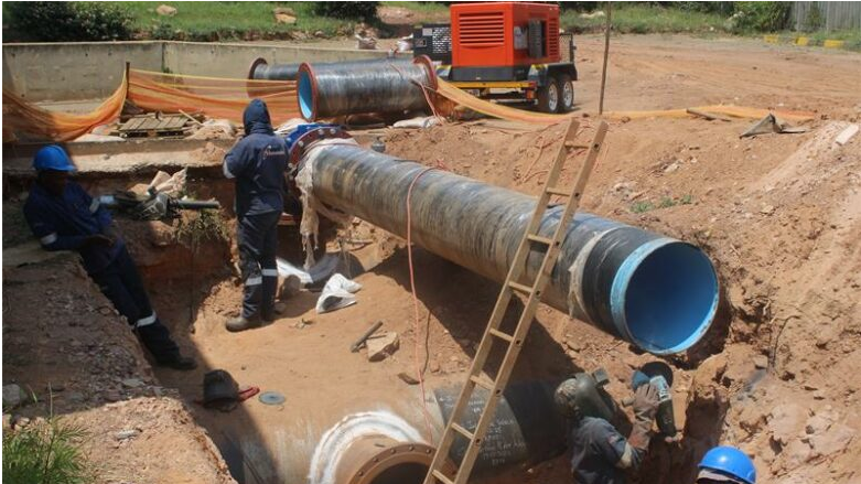 Construction of new pumps at the Crosby pump station is underway. 