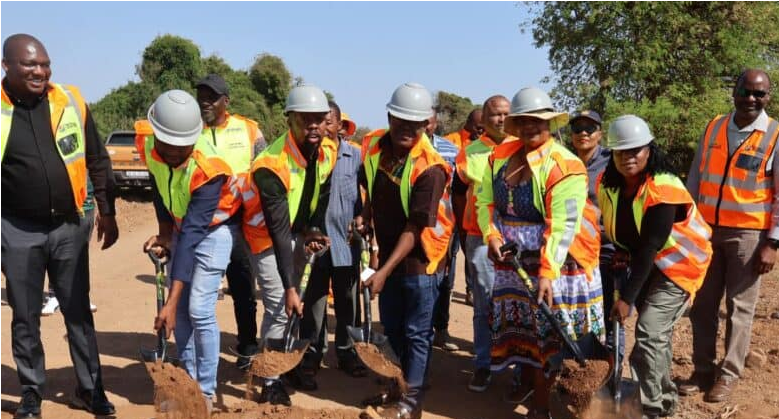 The MEC for public works, roads and transport, Thulasizwe Thomo led dignitaries in a sod-turning ceremony for the upgrade of Dludluma Road.